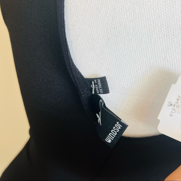 NWT Windsor LBD Surplice Ruched Side Tie Mini Black Dress - Picture 4 of 9